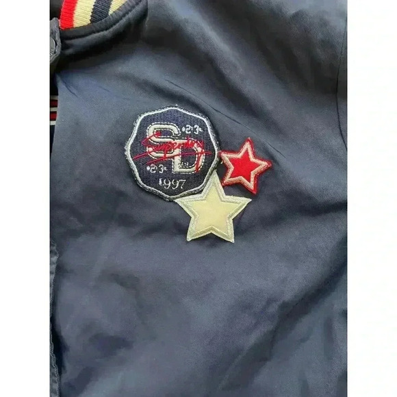 Vintage Superdry Sport 1990 Manhattan New York USA Bomber Jacket Men's M Snap Up - Picture 6 of 16